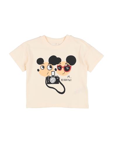 Mini Rodini Babies' Ivory Cotton Ritzratz T-shirt In Off White