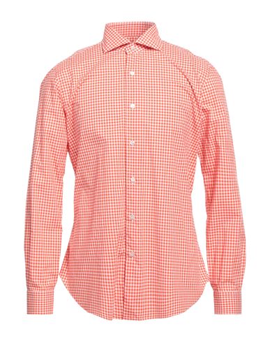 Barba Napoli Man Shirt Orange Size 16 ½ Cotton