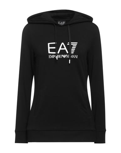 Shop Ea7 Woman Sweatshirt Black Size Xs Cotton, Elastane