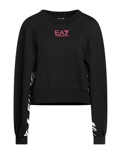 Ea7 Woman Sweatshirt Black Size M Cotton, Modal, Elastane