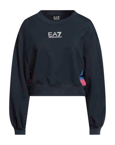 Ea7 Woman Sweatshirt Midnight Blue Size Xs Cotton, Modal, Elastane