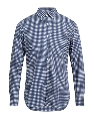 Gherardini Man Shirt Slate Blue Size 15 ¾ Cotton