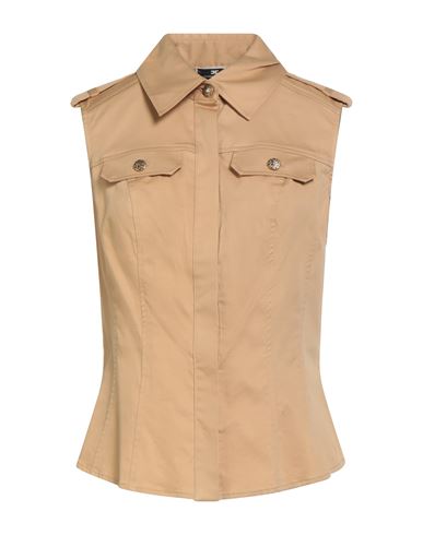 Elisabetta Franchi Woman Shirt Camel Size 8 Cotton, Elastane In Brown