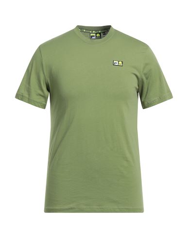 Fila Man T-shirt Military Green Size Xs Cotton