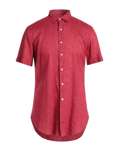 Peninsula Man Shirt Brick Red Size Xl Linen