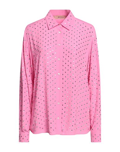N°21 Woman Shirt Pink Size 2 Acetate, Silk, Glass