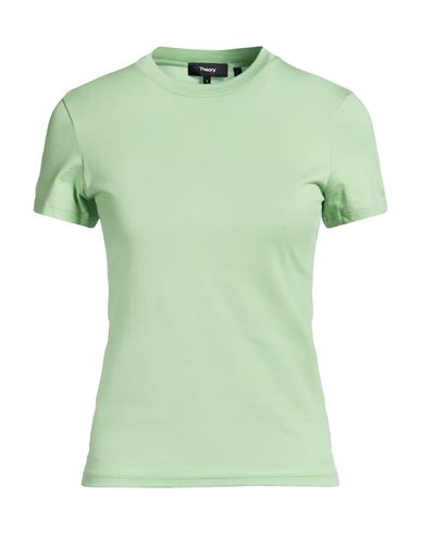 Theory Woman T-shirt Light Green Size M Pima Cotton