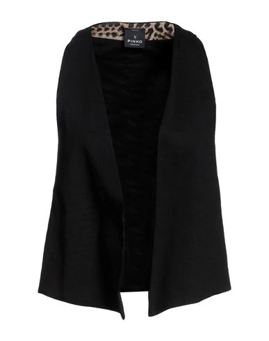 Pinko Woman Tailored Vest Black Size L Linen, Viscose, Elastane
