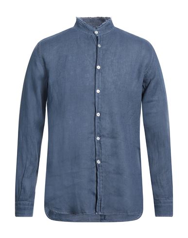 Messagerie Man Shirt Blue Size 17 Linen