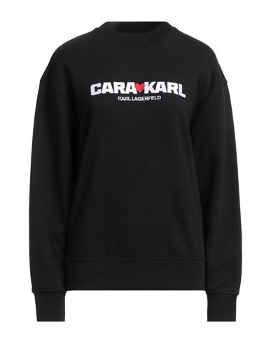 Karl Lagerfeld Woman Sweatshirt Black Size S Cotton, Recycled Polyester