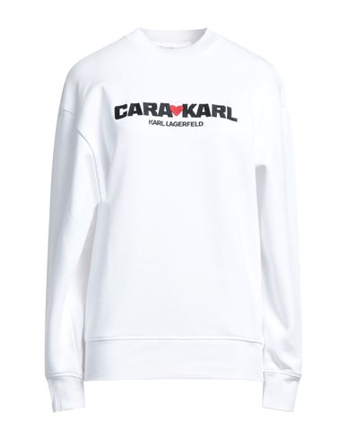 Karl Lagerfeld Woman Sweatshirt White Size Xxs Cotton, Recycled Polyester