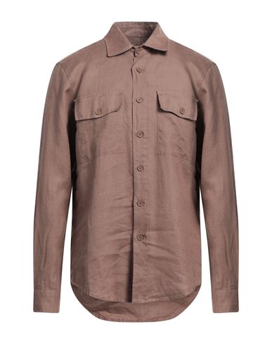 Messagerie Man Shirt Cocoa Size Xxl Hemp, Cotton, Elastane In Brown