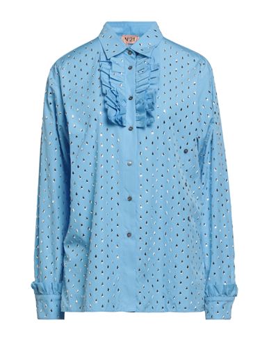 N°21 Woman Shirt Light Blue Size 4 Cotton