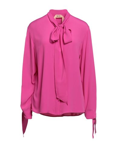 N°21 Woman Shirt Fuchsia Size 4 Acetate, Silk In Pink