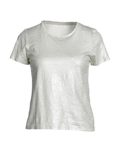 Majestic Filatures Woman T-shirt Platinum Size 1 Linen, Elastane In Grey