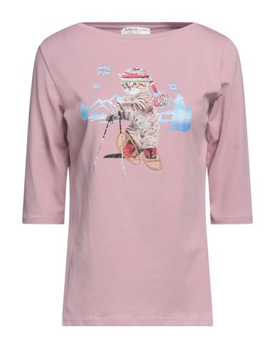 Ean 13 Woman T-shirt Pastel Pink Size 10 Cotton, Elastane