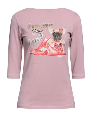Ean 13 Woman T-shirt Pastel Pink Size 16 Cotton, Elastane