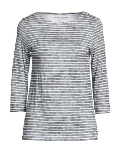 Majestic Filatures Woman T-shirt Steel Grey Size 1 Linen, Elastane