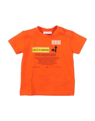 Dolce & Gabbana Babies'  Newborn Boy T-shirt Orange Size 3 Cotton