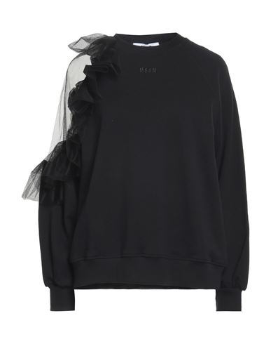 Msgm Woman Sweatshirt Black Size L Cotton