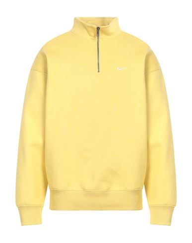 Nike Man Sweatshirt Yellow Size L Cotton, Polyester, Elastane