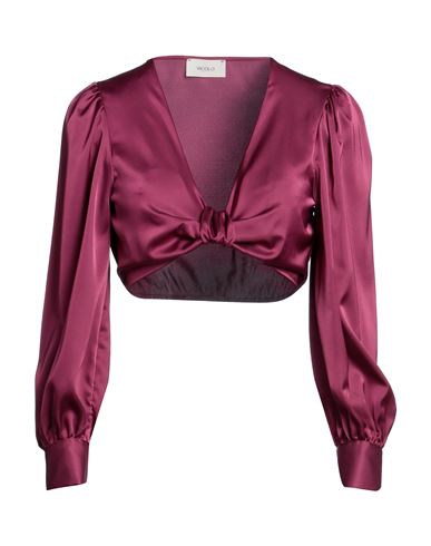Vicolo Woman Blouse Deep Purple Size Onesize Polyester, Elastane In Red
