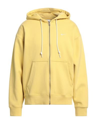 Nike Man Sweatshirt Light Yellow Size Xl Cotton, Polyester