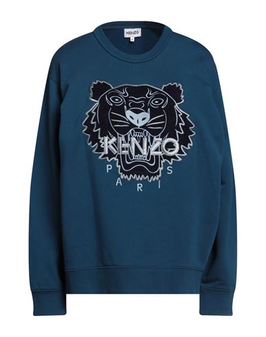 Kenzo Woman Sweatshirt Blue Size M Cotton, Elastane, Polyamide, Metallic Fiber, Polyester