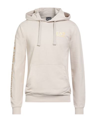 Ea7 Man Sweatshirt Beige Size 3xl Cotton, Elastane In Neutral