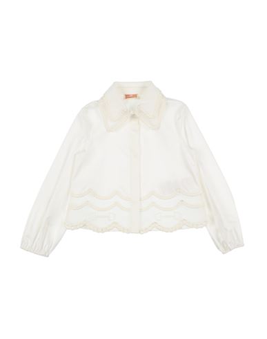 Elisabetta Franchi Babies'  Toddler Girl Shirt White Size 4 Cotton, Elastane, Polyester