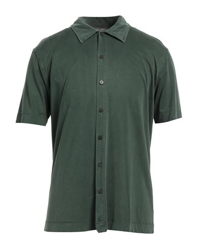 Daniele Fiesoli Man Shirt Dark Green Size L Cupro, Cotton