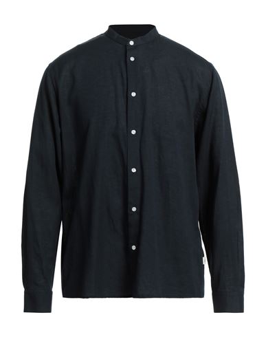 Liu •jo Man Man Shirt Midnight Blue Size 17 ½ Tencel, Linen, Cotton