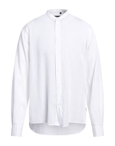 Liu •jo Man Man Shirt White Size 16 Tencel, Linen, Cotton