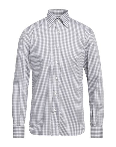 Sartorio Man Shirt Grey Size 16 Cotton