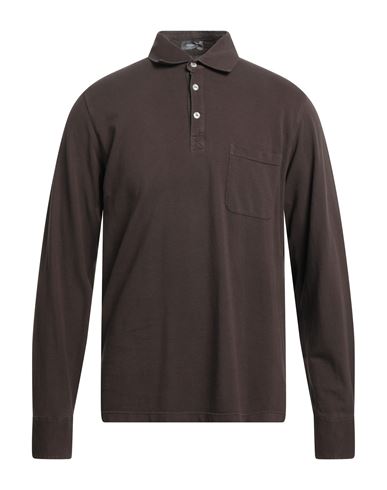 Rossopuro Man Polo Shirt Brown Size 5 Cotton