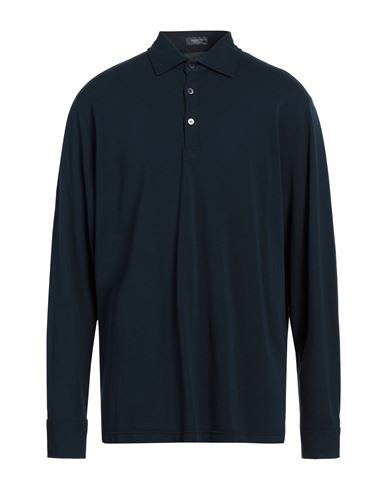 Rossopuro Man Polo Shirt Midnight Blue Size 8 Cotton