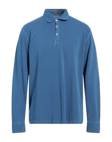 Rossopuro Man Polo Shirt Slate Blue Size 8 Cotton