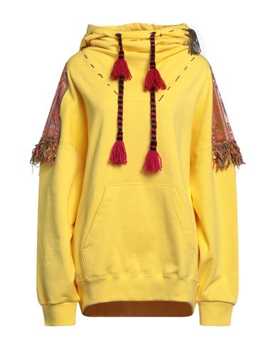 Etro Woman Sweatshirt Yellow Size S Cotton, Wool, Viscose, Polyester, Cashmere