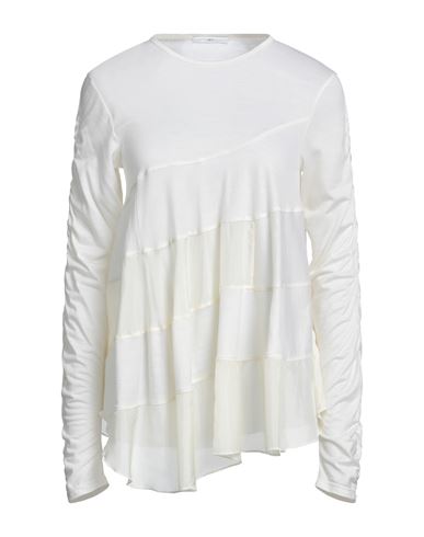 High Woman T-shirt Ivory Size L Wool, Silk In White