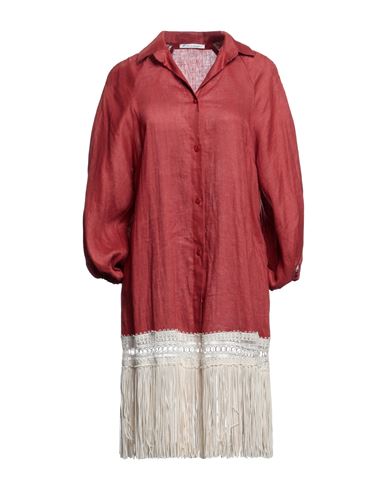 Raffaela D'angelo Woman Shirt Brick Red Size M Linen