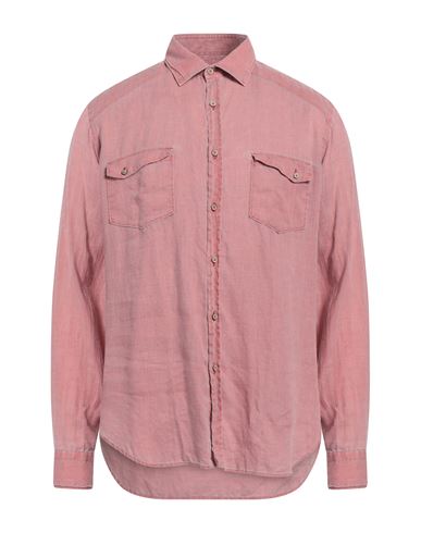 Alessandro Gherardi Man Shirt Salmon Pink Size 15 ¾ Linen