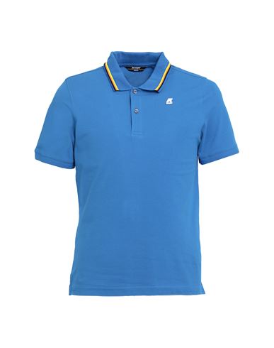 K-way Jud Man Polo Shirt Azure Size S Cotton, Elastane In Blue