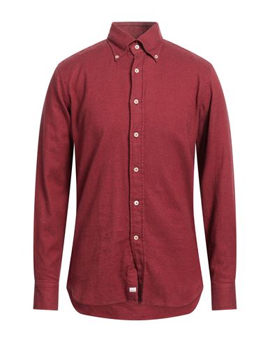 Alessandro Gherardi Man Shirt Brick Red Size 16 Cotton