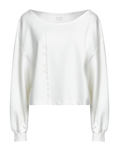 Ea7 Woman T-shirt Ivory Size L Modal, Polyester, Elastane In White