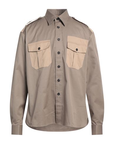 Dunhill Man Shirt Khaki Size Xl Cotton In Beige