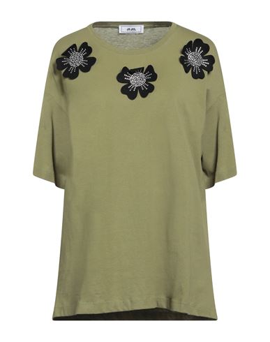 Jijil Woman T-shirt Military Green Size 6 Cotton