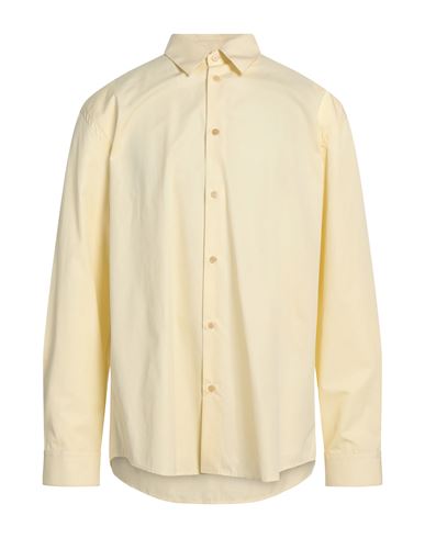 Oamc Man Shirt Light Yellow Size L Cotton, Silk