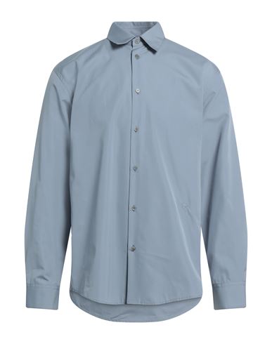 Oamc Man Shirt Pastel Blue Size Xl Cotton, Silk