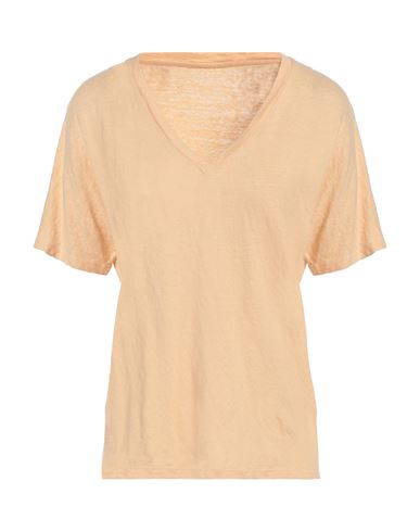 Majestic Filatures Woman T-shirt Apricot Size 1 Linen, Elastane In Neutral