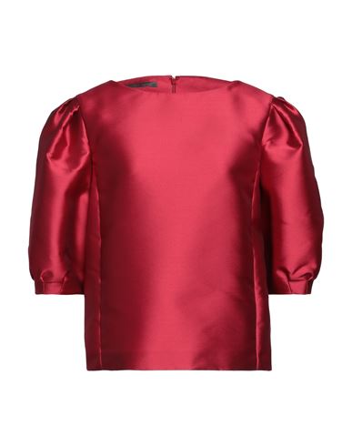 Alberta Ferretti Woman Blouse Brick Red Size 8 Polyester, Silk